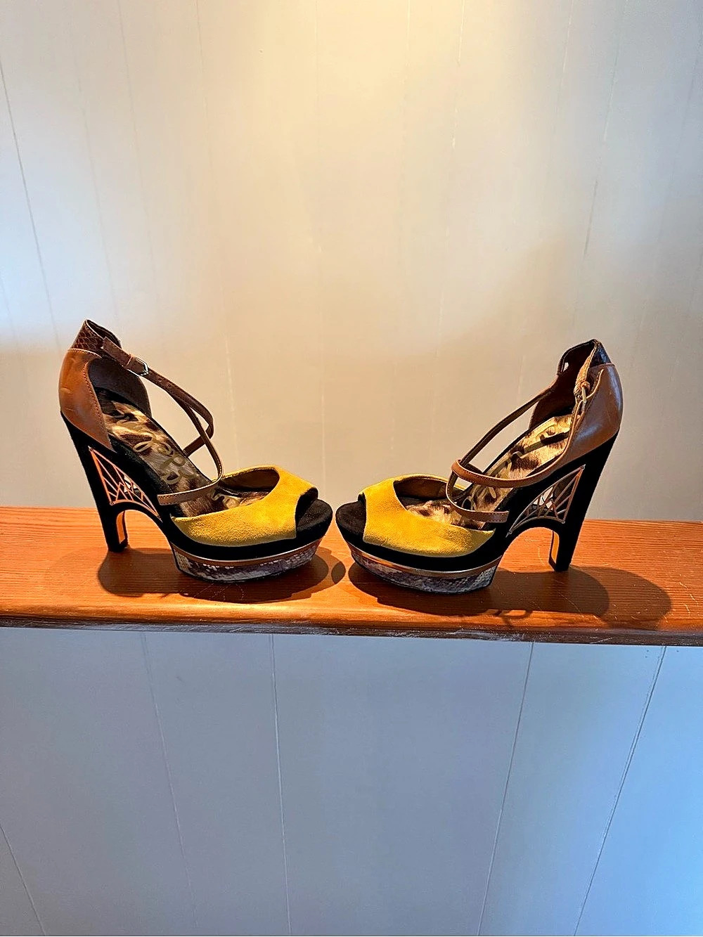 Sam Edelman Yellow & Black Platform Heels